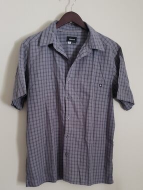Marmot Men's Gray Plaid Short-Sleeve Button-Down Shirt